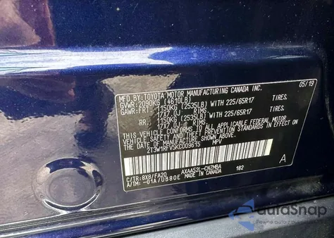2019 Toyota Rav4 Xle from USA, damaged, VIN 2T3W1RFV5KC009615